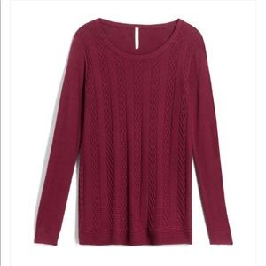 TEEBERRY & WEAVE Textured Cable Front Pullover Sm